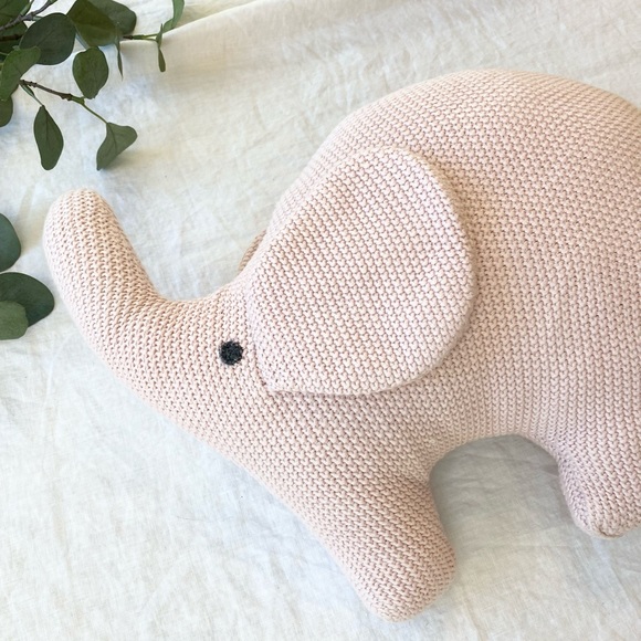 Frolics Knit Pink Elephant Pillow - Picture 2 of 12